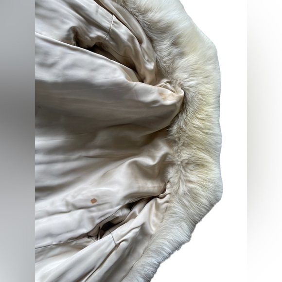 Unbranded Off White Arctic Blue Fox Fur Coat Jacket S / M - Picture 8 of 9